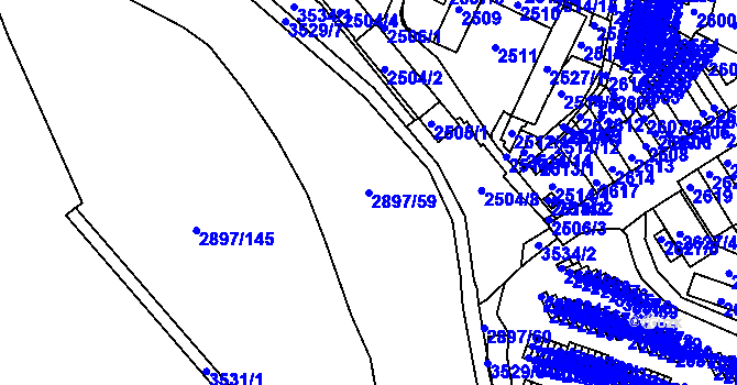 Parcela st. 2897/59 v KÚ Duchcov, Katastrální mapa