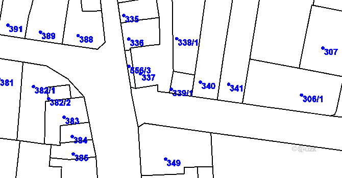 Parcela st. 339/1 v KÚ Duchcov, Katastrální mapa