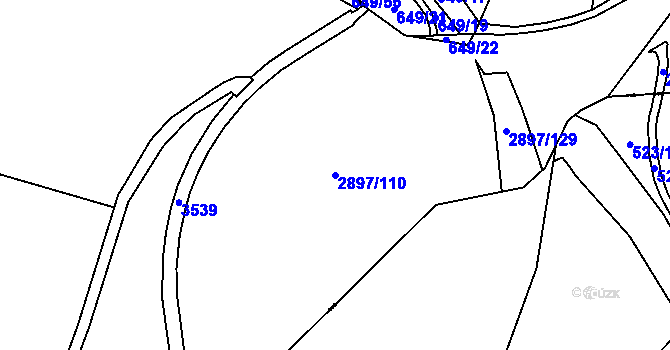 Parcela st. 2897/110 v KÚ Duchcov, Katastrální mapa