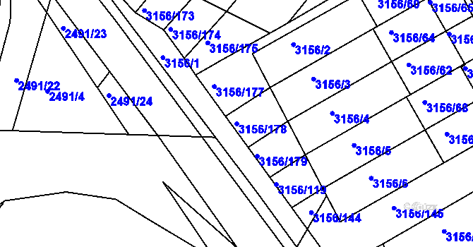 Parcela st. 3156/178 v KÚ Duchcov, Katastrální mapa