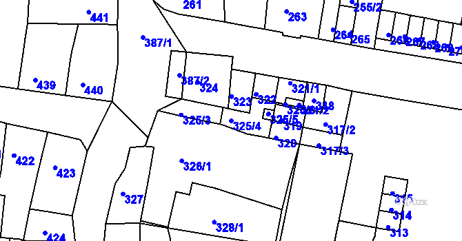 Parcela st. 325/4 v KÚ Duchcov, Katastrální mapa