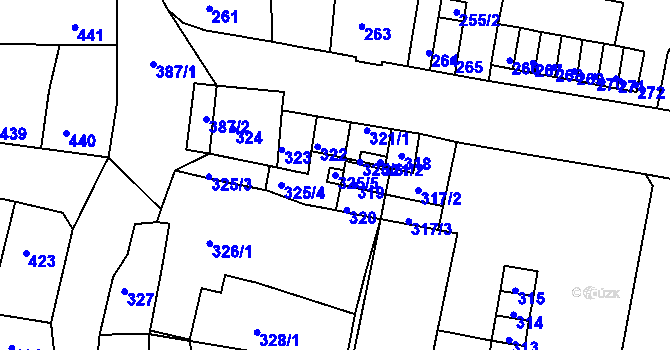 Parcela st. 325/5 v KÚ Duchcov, Katastrální mapa