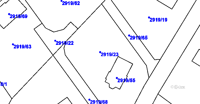Parcela st. 2919/23 v KÚ Duchcov, Katastrální mapa
