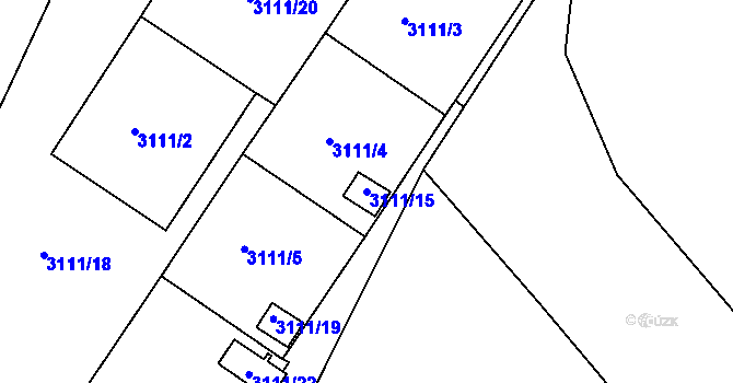 Parcela st. 3111/15 v KÚ Duchcov, Katastrální mapa