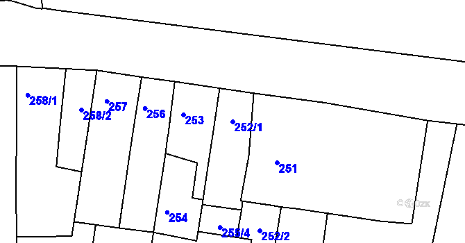 Parcela st. 252/1 v KÚ Duchcov, Katastrální mapa