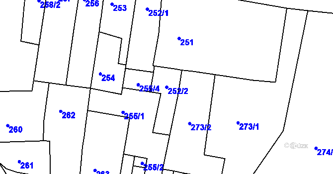 Parcela st. 252/2 v KÚ Duchcov, Katastrální mapa