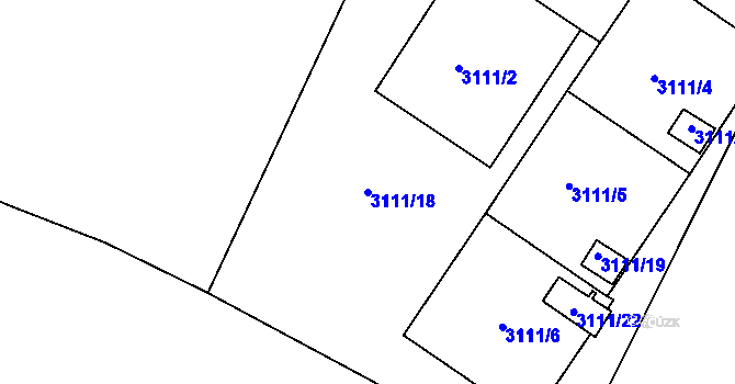 Parcela st. 3111/18 v KÚ Duchcov, Katastrální mapa