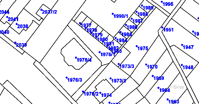 Parcela st. 1976/1 v KÚ Duchcov, Katastrální mapa