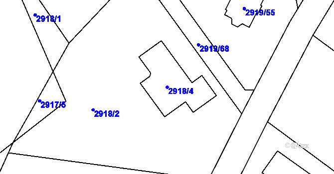 Parcela st. 2918/4 v KÚ Duchcov, Katastrální mapa
