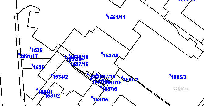 Parcela st. 1537/8 v KÚ Duchcov, Katastrální mapa