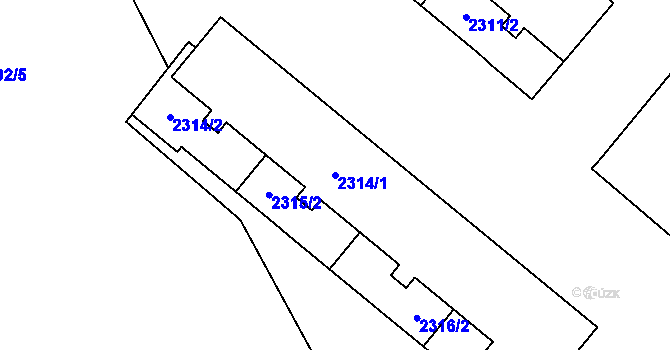 Parcela st. 2314/1 v KÚ Duchcov, Katastrální mapa
