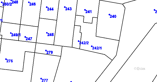 Parcela st. 242/2 v KÚ Duchcov, Katastrální mapa