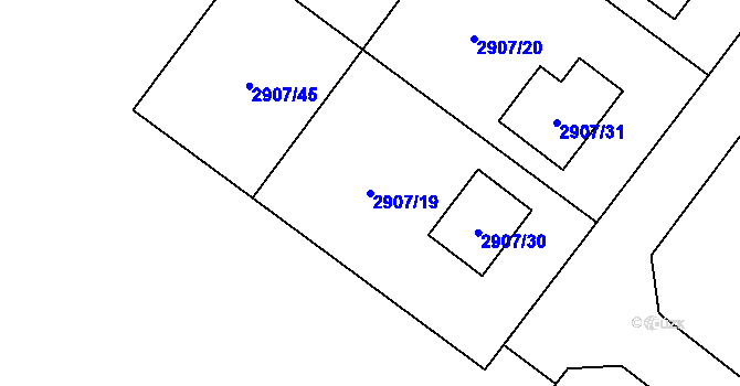 Parcela st. 2907/19 v KÚ Duchcov, Katastrální mapa