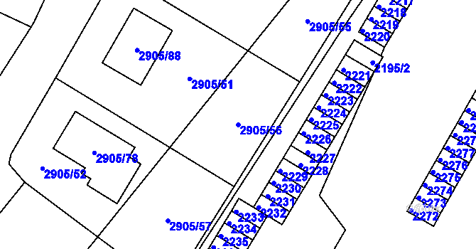 Parcela st. 2905/56 v KÚ Duchcov, Katastrální mapa