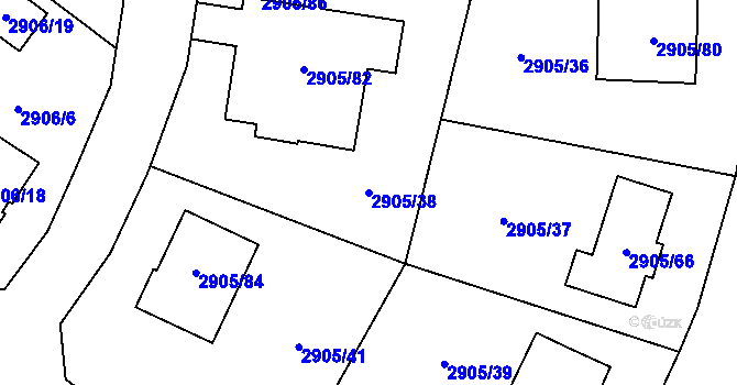 Parcela st. 2905/38 v KÚ Duchcov, Katastrální mapa