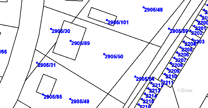 Parcela st. 2905/50 v KÚ Duchcov, Katastrální mapa