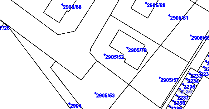 Parcela st. 2905/52 v KÚ Duchcov, Katastrální mapa