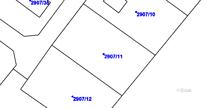 Parcela st. 2907/11 v KÚ Duchcov, Katastrální mapa