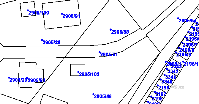 Parcela st. 2905/61 v KÚ Duchcov, Katastrální mapa
