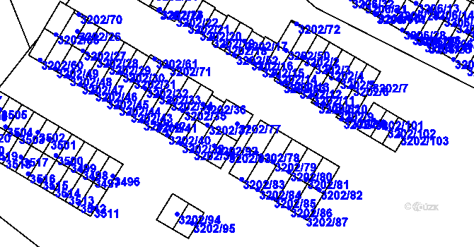 Parcela st. 3202/77 v KÚ Duchcov, Katastrální mapa