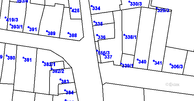 Parcela st. 556/3 v KÚ Duchcov, Katastrální mapa