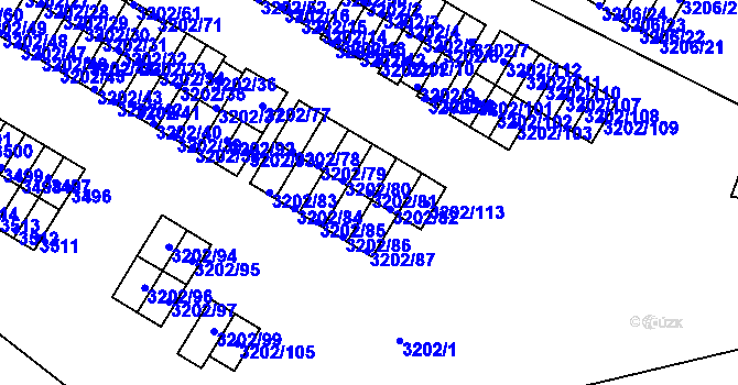 Parcela st. 3202/81 v KÚ Duchcov, Katastrální mapa