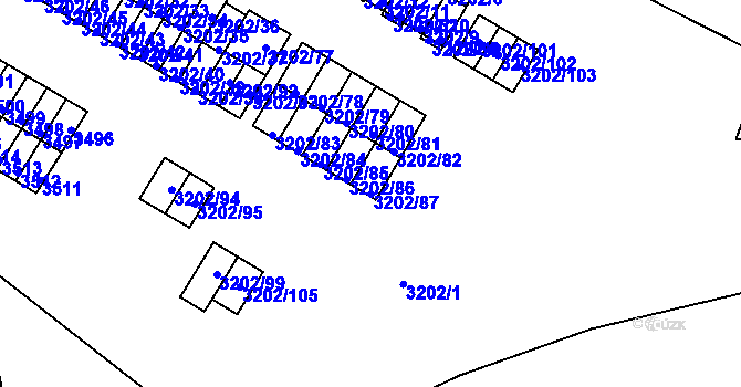 Parcela st. 3202/87 v KÚ Duchcov, Katastrální mapa