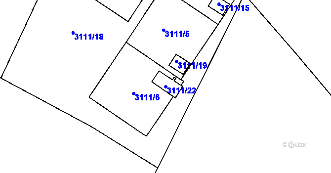Parcela st. 3111/22 v KÚ Duchcov, Katastrální mapa