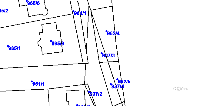 Parcela st. 937/3 v KÚ Duchcov, Katastrální mapa