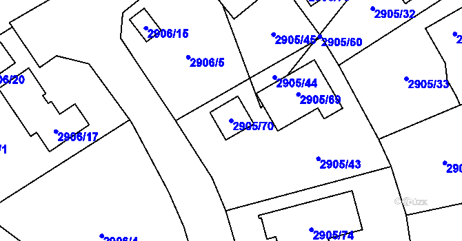 Parcela st. 2905/70 v KÚ Duchcov, Katastrální mapa