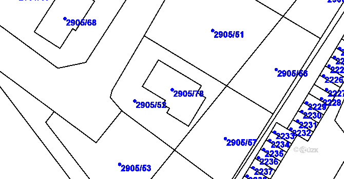 Parcela st. 2905/78 v KÚ Duchcov, Katastrální mapa