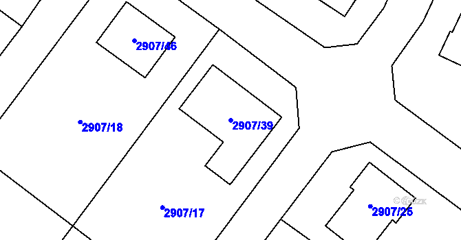 Parcela st. 2907/39 v KÚ Duchcov, Katastrální mapa
