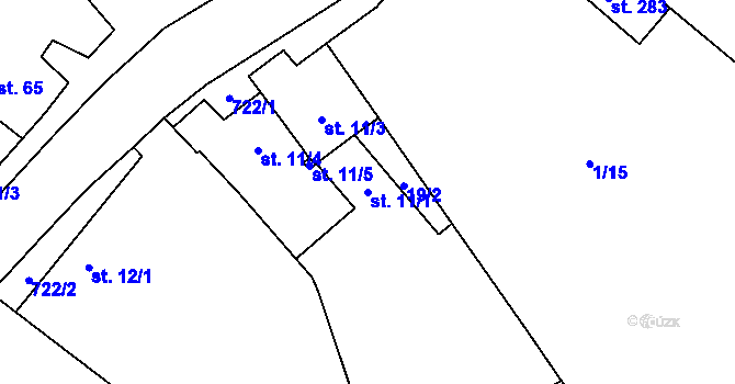 Parcela st. 11/1 v KÚ Dukovany, Katastrální mapa