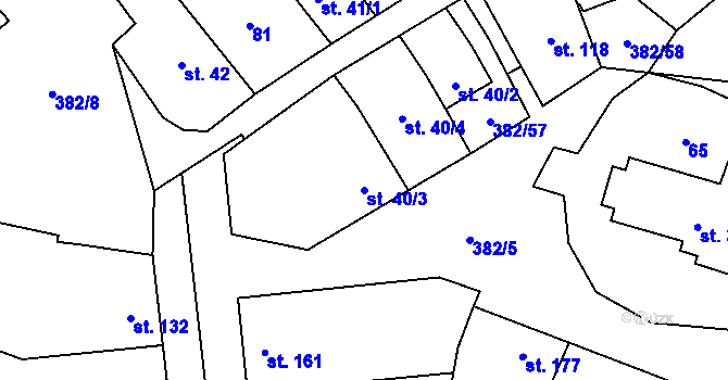 Parcela st. 40/3 v KÚ Dukovany, Katastrální mapa