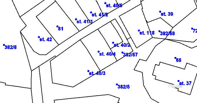 Parcela st. 40/4 v KÚ Dukovany, Katastrální mapa