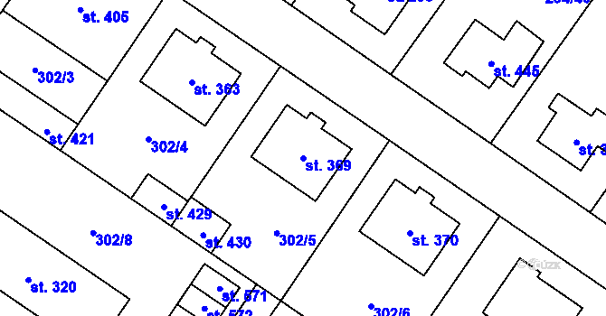 Parcela st. 369 v KÚ Dukovany, Katastrální mapa