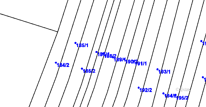 Parcela st. 188/2 v KÚ Dukovany, Katastrální mapa