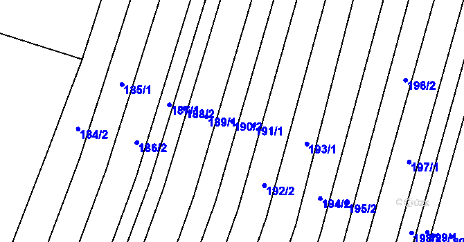 Parcela st. 190/2 v KÚ Dukovany, Katastrální mapa
