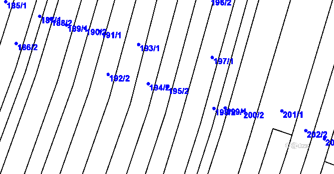 Parcela st. 195/2 v KÚ Dukovany, Katastrální mapa