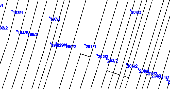 Parcela st. 201/1 v KÚ Dukovany, Katastrální mapa