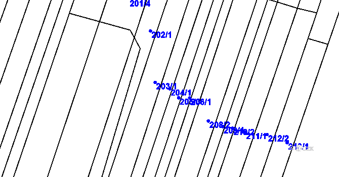 Parcela st. 204/1 v KÚ Dukovany, Katastrální mapa