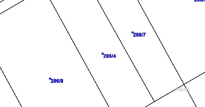Parcela st. 286/4 v KÚ Dukovany, Katastrální mapa