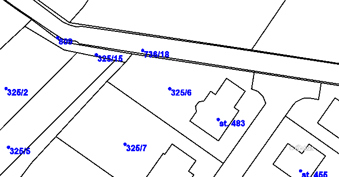 Parcela st. 325/6 v KÚ Dukovany, Katastrální mapa