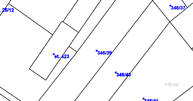 Parcela st. 346/39 v KÚ Dukovany, Katastrální mapa