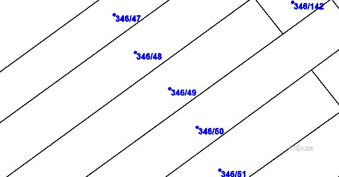 Parcela st. 346/49 v KÚ Dukovany, Katastrální mapa