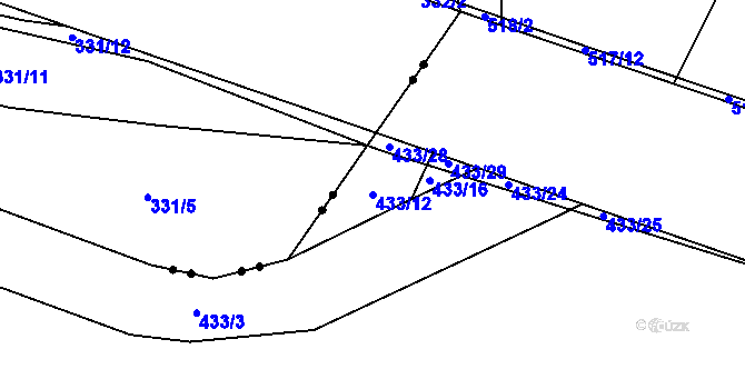 Parcela st. 433/12 v KÚ Dukovany, Katastrální mapa