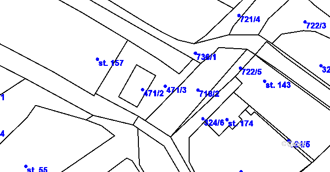 Parcela st. 471/3 v KÚ Dukovany, Katastrální mapa