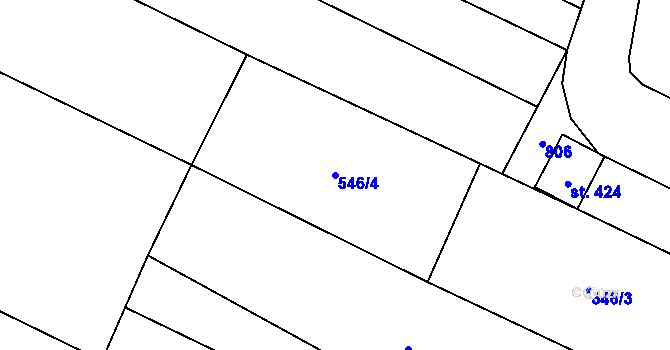 Parcela st. 546/4 v KÚ Dukovany, Katastrální mapa