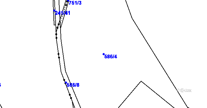 Parcela st. 586/4 v KÚ Dukovany, Katastrální mapa