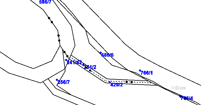 Parcela st. 586/6 v KÚ Dukovany, Katastrální mapa
